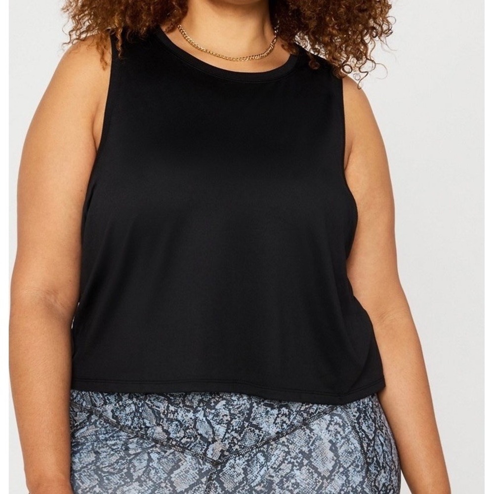NWOT Women's Fabletics Whisper Muscle Tank Top - Black - Size Plus 3X
